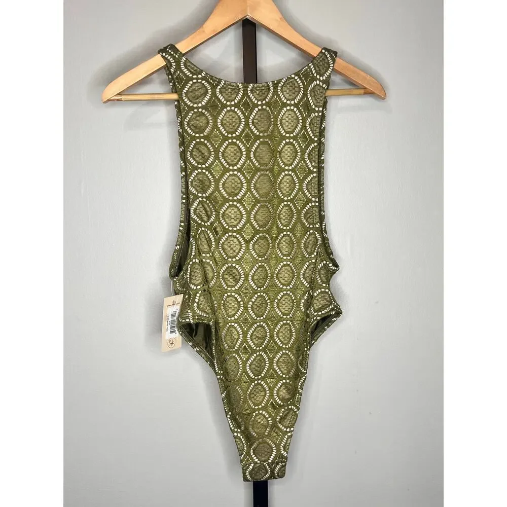 ☀️Ris-k Isla Seamless High Cut One Piece Swimsuit Bellamoss Women's Size M NWT